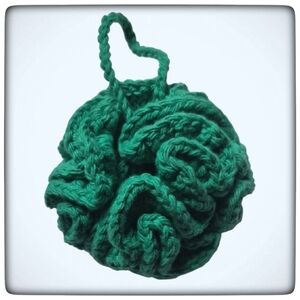 Cotton Handmade Crocheted Shower Bath Loofah Spa Time Scrubber-Green